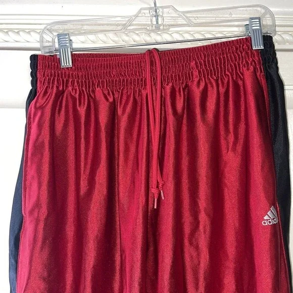 Adidas Track Pants Men L Red Vintage Retro‎ Metallic Shimmer Athletic Old School
